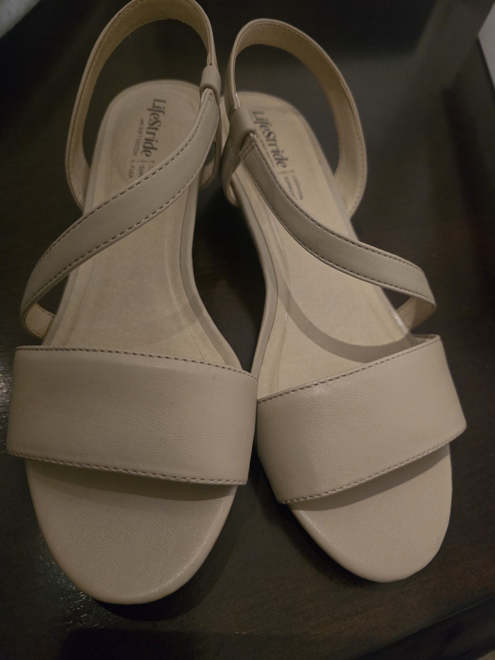 Life Stride Beige Slingback Sandals for Women